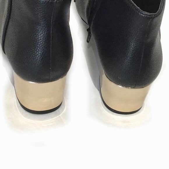 Marc NY Boots Bootie Women sz 10 NWOB Haydeng Vegan Gold Heel Classic Glam - Picture 6 of 8